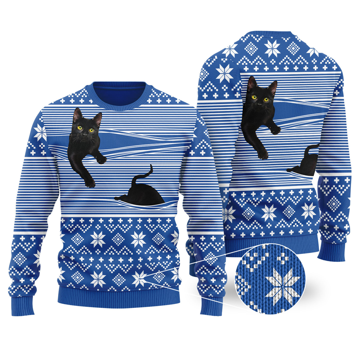 Cat Christmas Sweater Royal Funny Ugly Christmas Sweater Cute Christmas Sweatshirt for Holiday Spirit