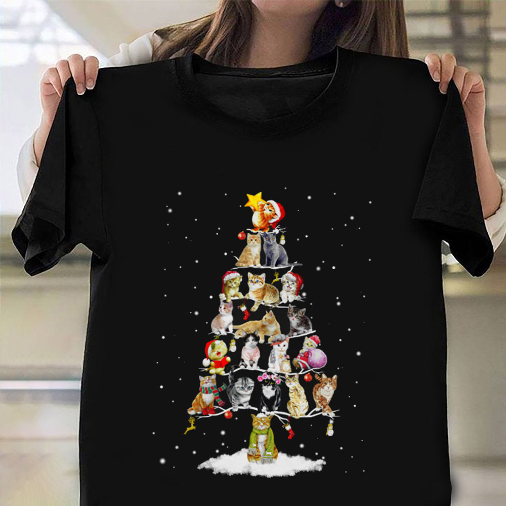 Cat Christmas Tree Shirt Cute Christmas Gifts For Cat Lovers People Cat Christmas Tree Shirt Cute Christmas Gifts For Cat Lovers People
