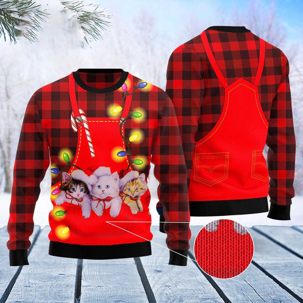 Cat Christmas Ugly Sweater Cat Pocket Christmas Ugly Christmas Sweater Gifts For Couples