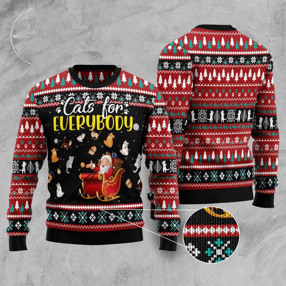 Cat Christmas Ugly Sweater Cats For Everybody Merry Christmas Ugly Christmas Sweater Gifts For Couples
