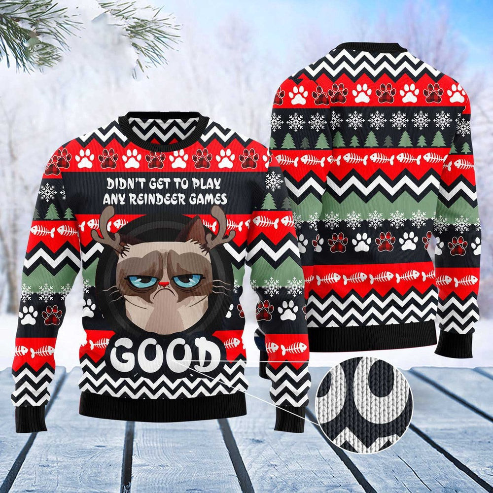 Cat Christmas Ugly Sweater Grumpy Cat Good Ugly Christmas Sweater Gifts For Couples