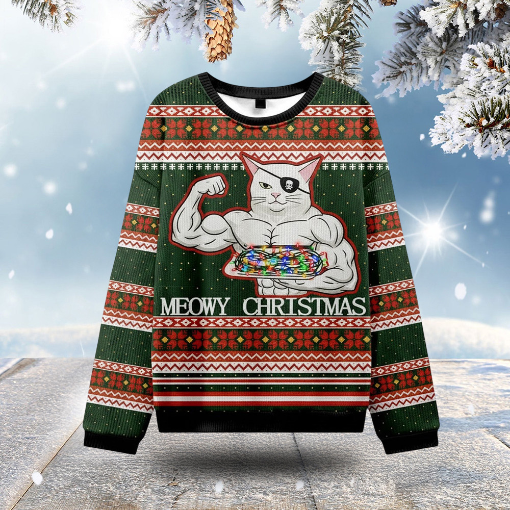 Cat Christmas Ugly Sweater Meowy Christmas Animal Themed Xmas Gift Ideas