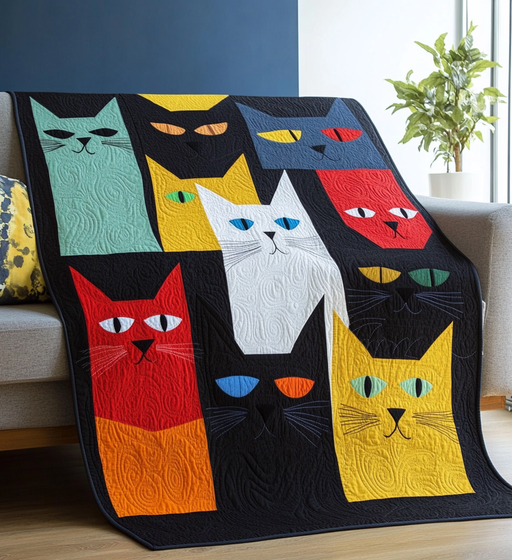 Cat Collection Quilted Blanket Cat Christmas Gifts