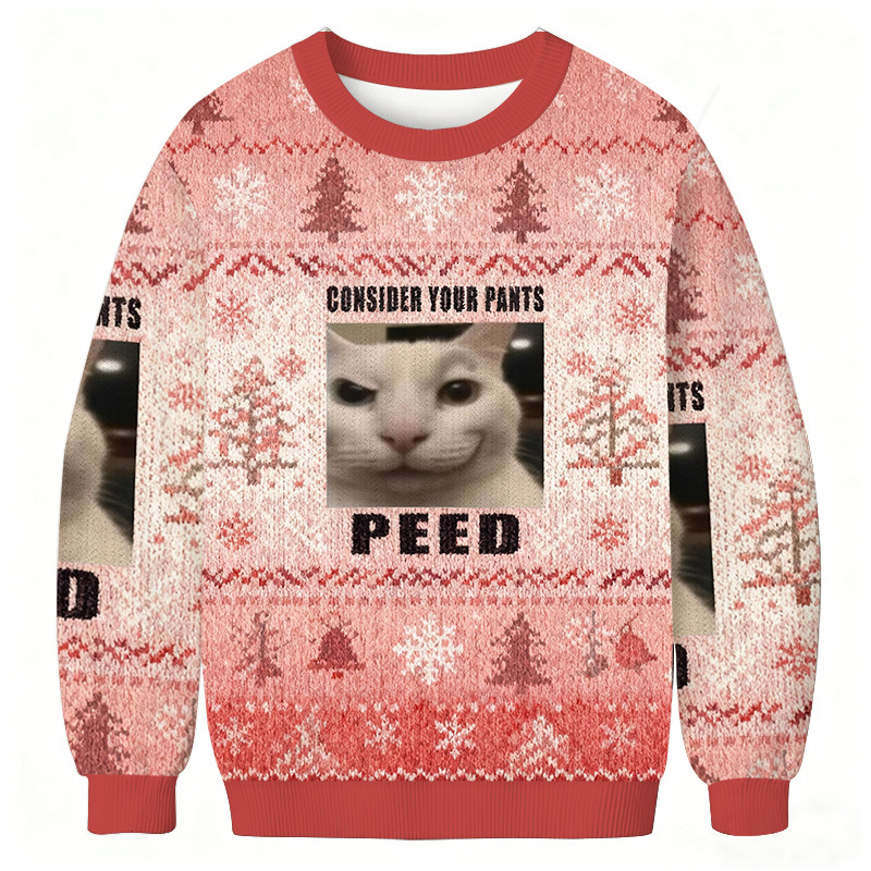 Cat Consider Your Pants Peed Meme Christmas Ugly Sweater Christmas Outfits Cat Xmas Gifts
