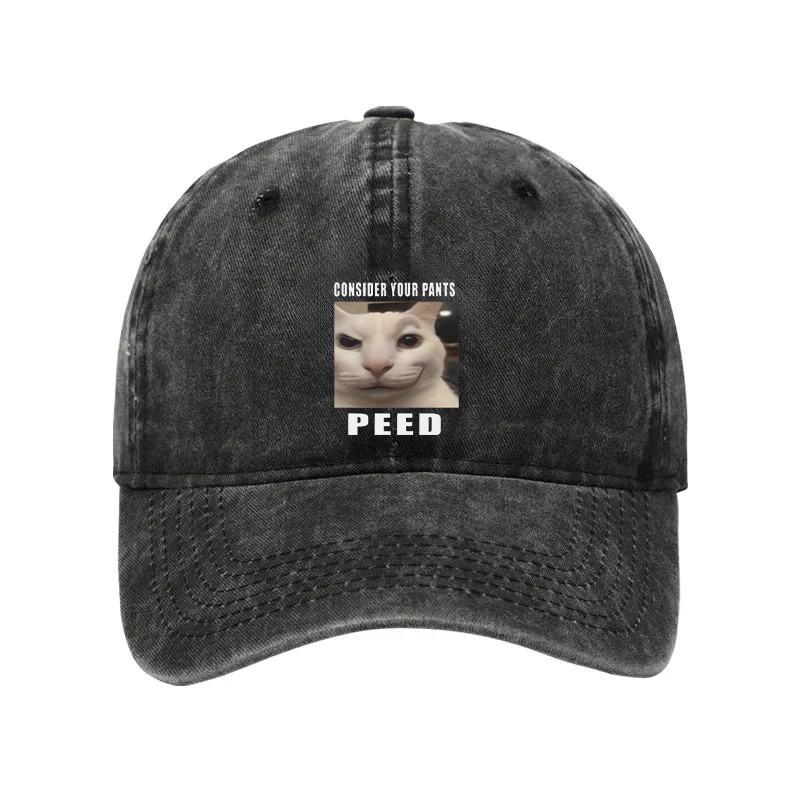 Cat Consider Your Pants Peed Meme Washed Hat Funny Hats Ideas Gift For Cat Lover