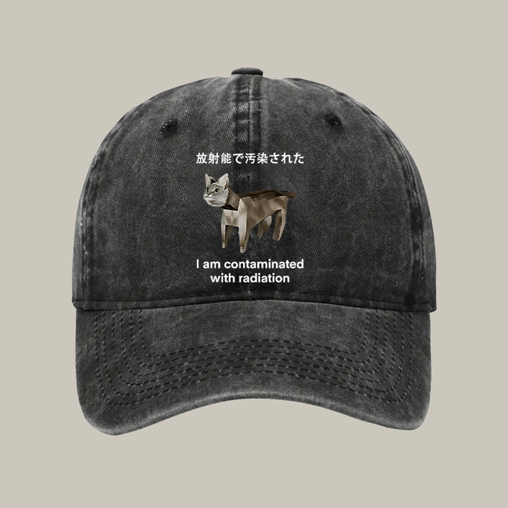 Cat Contaminated By Radiation Washed Cap Xmas Funny Hats Christmas Gift Ideas For Son