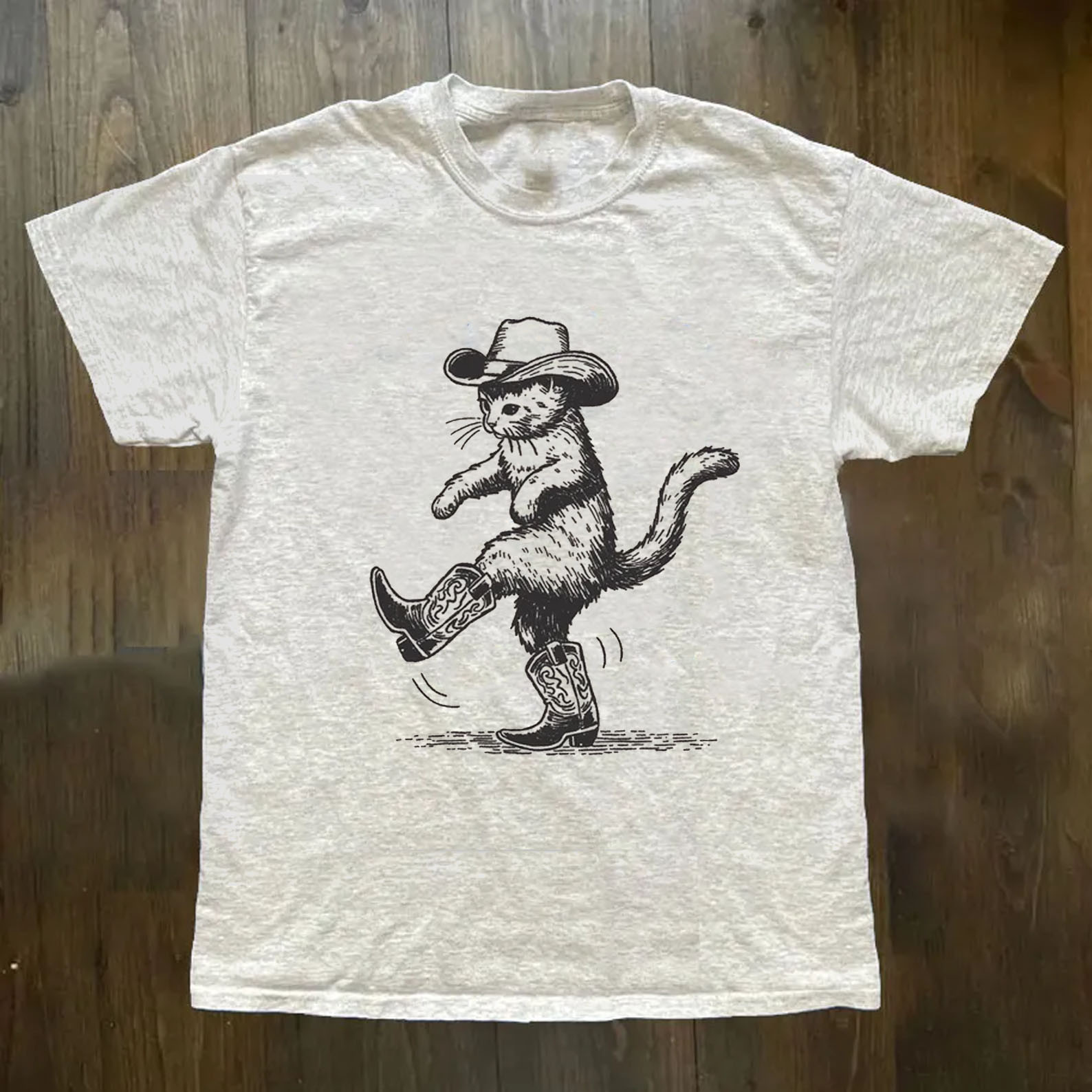 Cat Cowboy Boots T-Shirt Yeehaw Country Music Clothing Gifts For Men