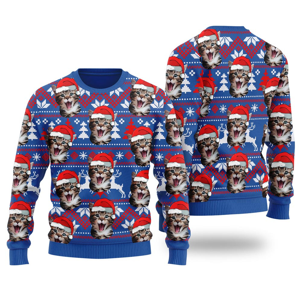Cat Dad Cat Mom Custom Pet Christmas Sweater Royal Nice Christmas Sweaters For Men