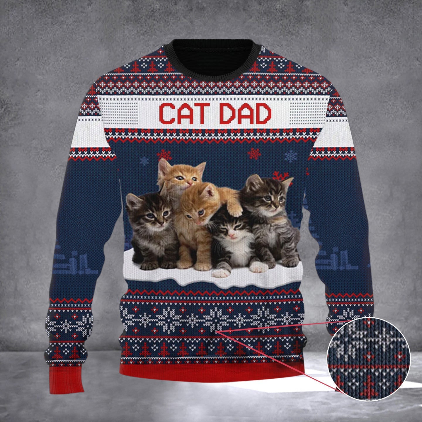 Cat Dad Ugly Christmas Sweater Merry Xmas Holiday Sweater Gifts For Cat Dad For Him Cat Dad Ugly Christmas Sweater Merry Xmas Holiday Sweater Gifts For Cat Dad For Him