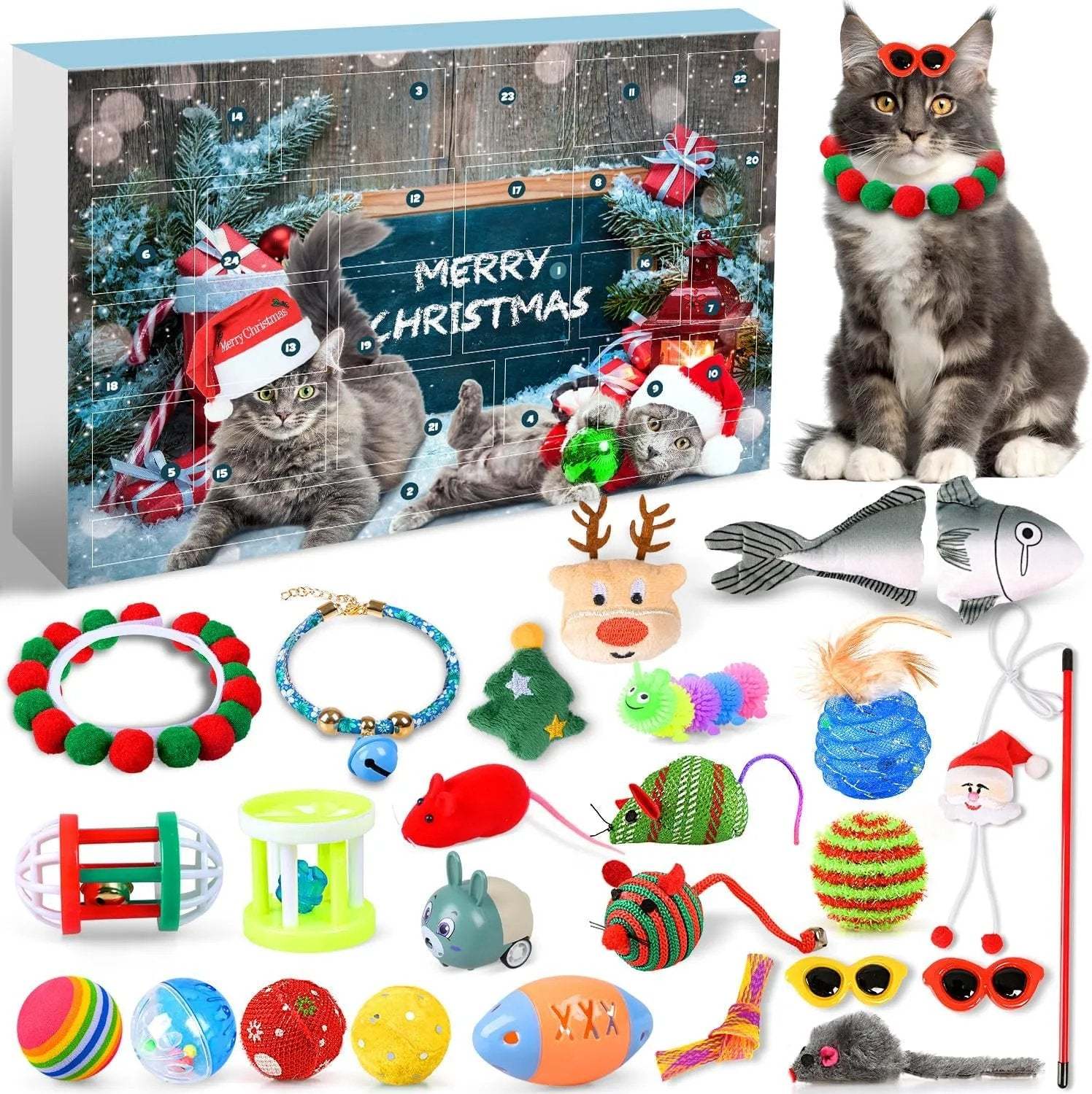 Cat Dog Toys Advent Calendar Christmas Decor Animal Advent Calendar Xmas Cat Gifts