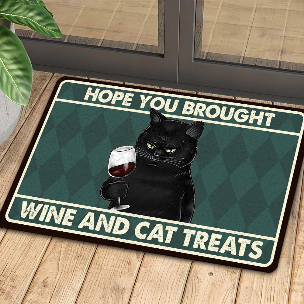 Cat Doormat Hope You Brought Wine Cat Treats Gift For Cat Lovers New Home Gift Housewarming Gift Cat Decor