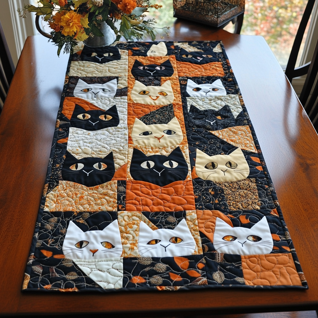 Cat Dreams Quilted Table Runner Dining Room Table Decor Ideas Cat Presents For Women
