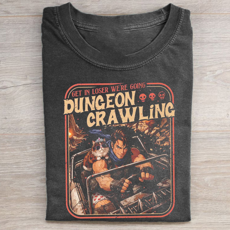Cat Dungeon Crawling T-Shirt Get In Loser Were Going Shirt Gifts For Men