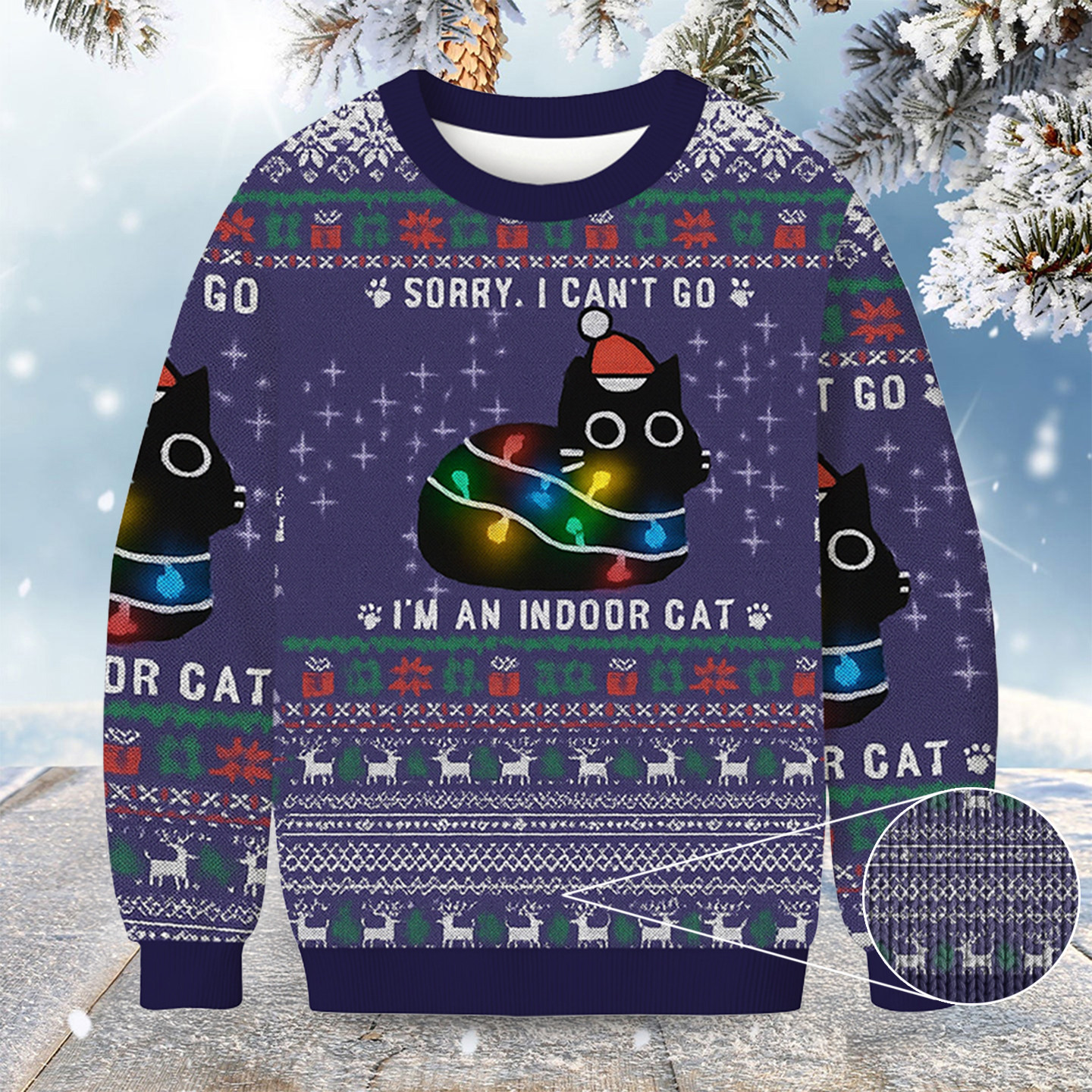 Cat Everything Is Fine Christmas Ugly Sweater Funny Christmas Jumper Xmas Gift Ideas