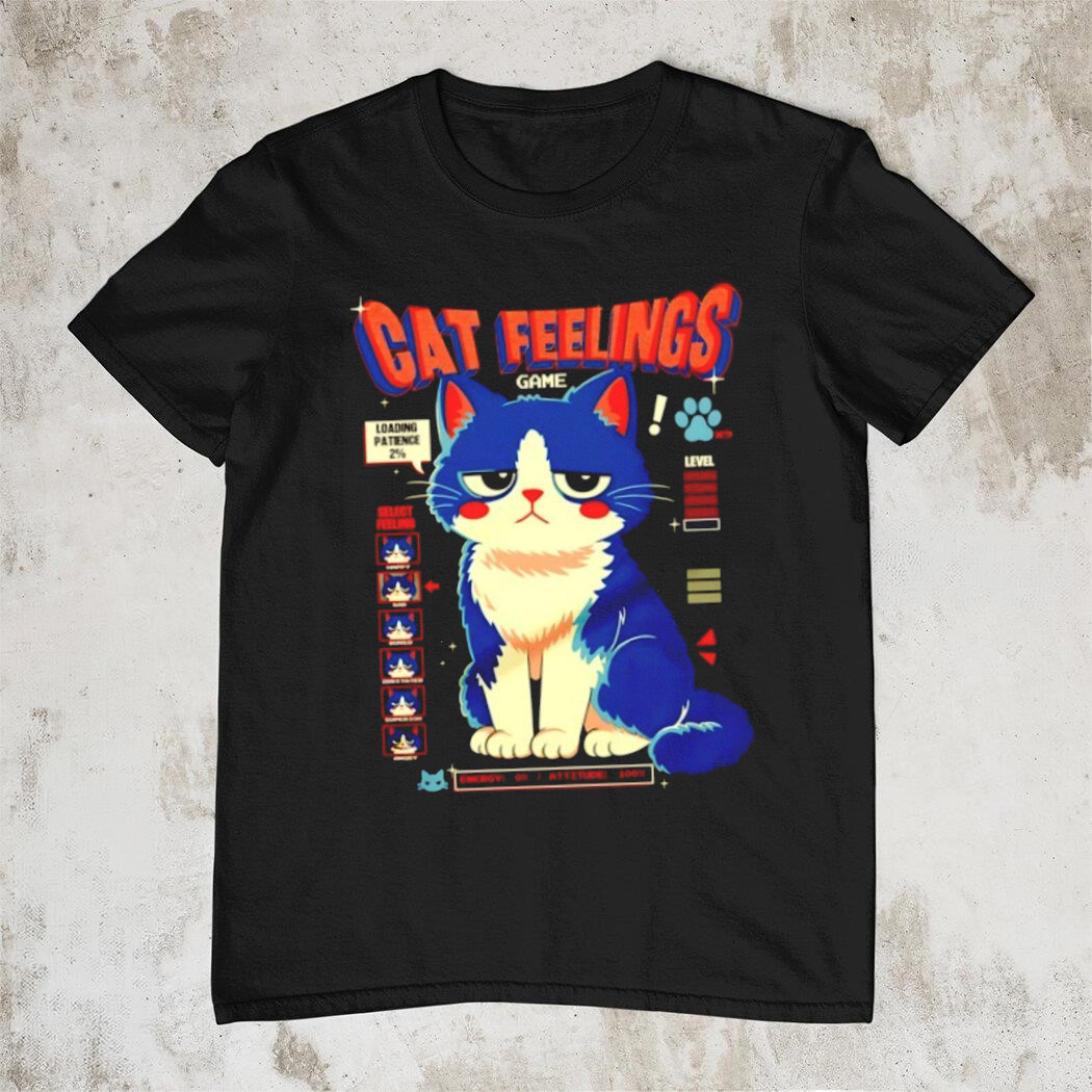 Cat Feelings Game Loading Patience 2 Percent T-Shirt Funny Cat Lover Tee Best Gift For Cat Owners