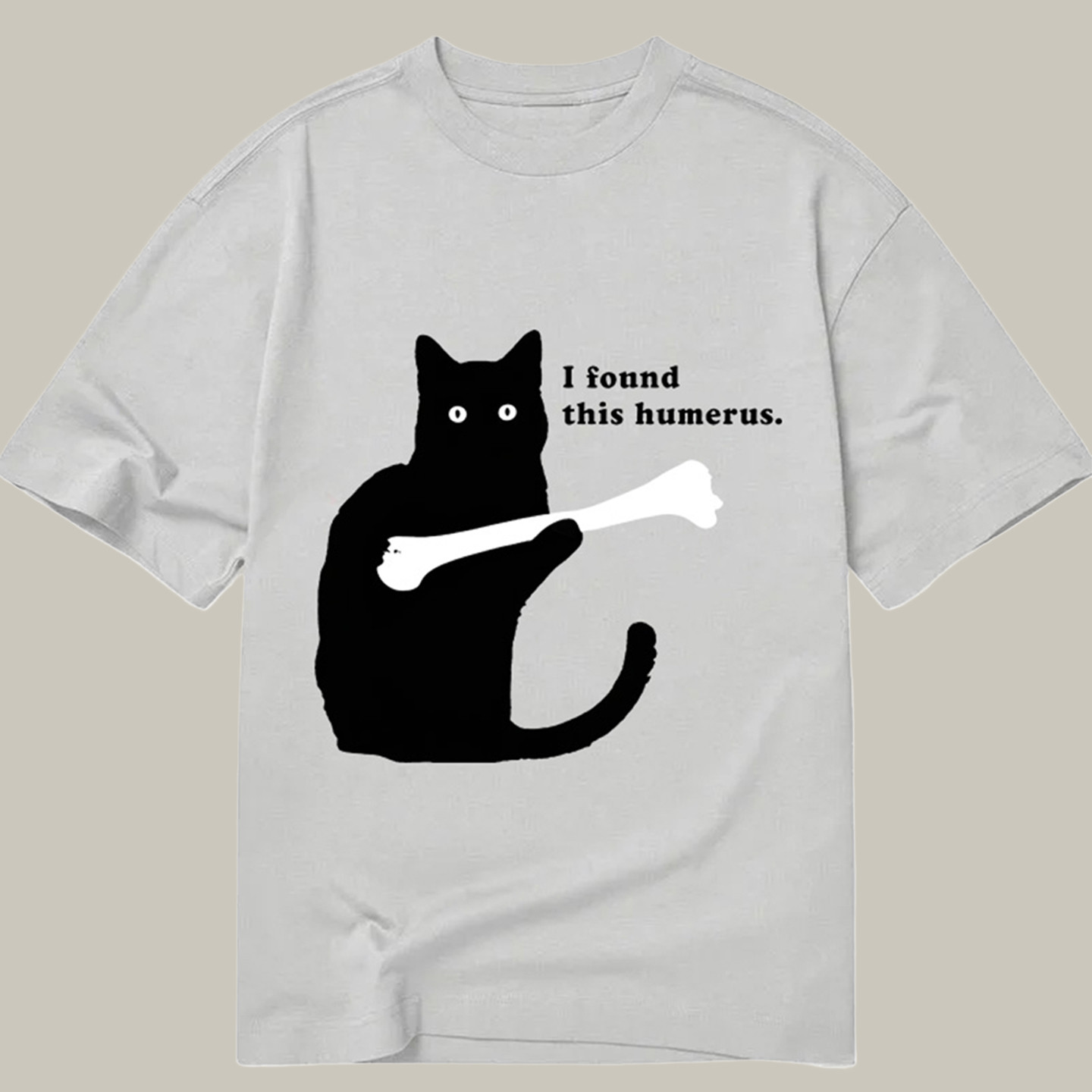 Cat Finds Human Bones Classic Shirt Funny Meme T-Shirt Christmas Presents For Son In Law