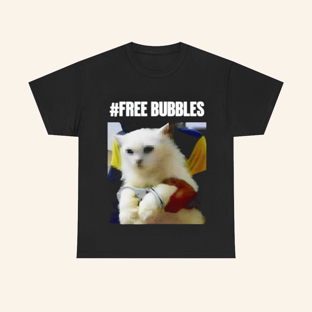 Cat Free Bubbles T-Shirt Funny Kitten Handcuff Shirt Gifts For Cat Lovers Cat Free Bubbles T-Shirt Funny Kitten Handcuff Shirt Gifts For Cat Lovers