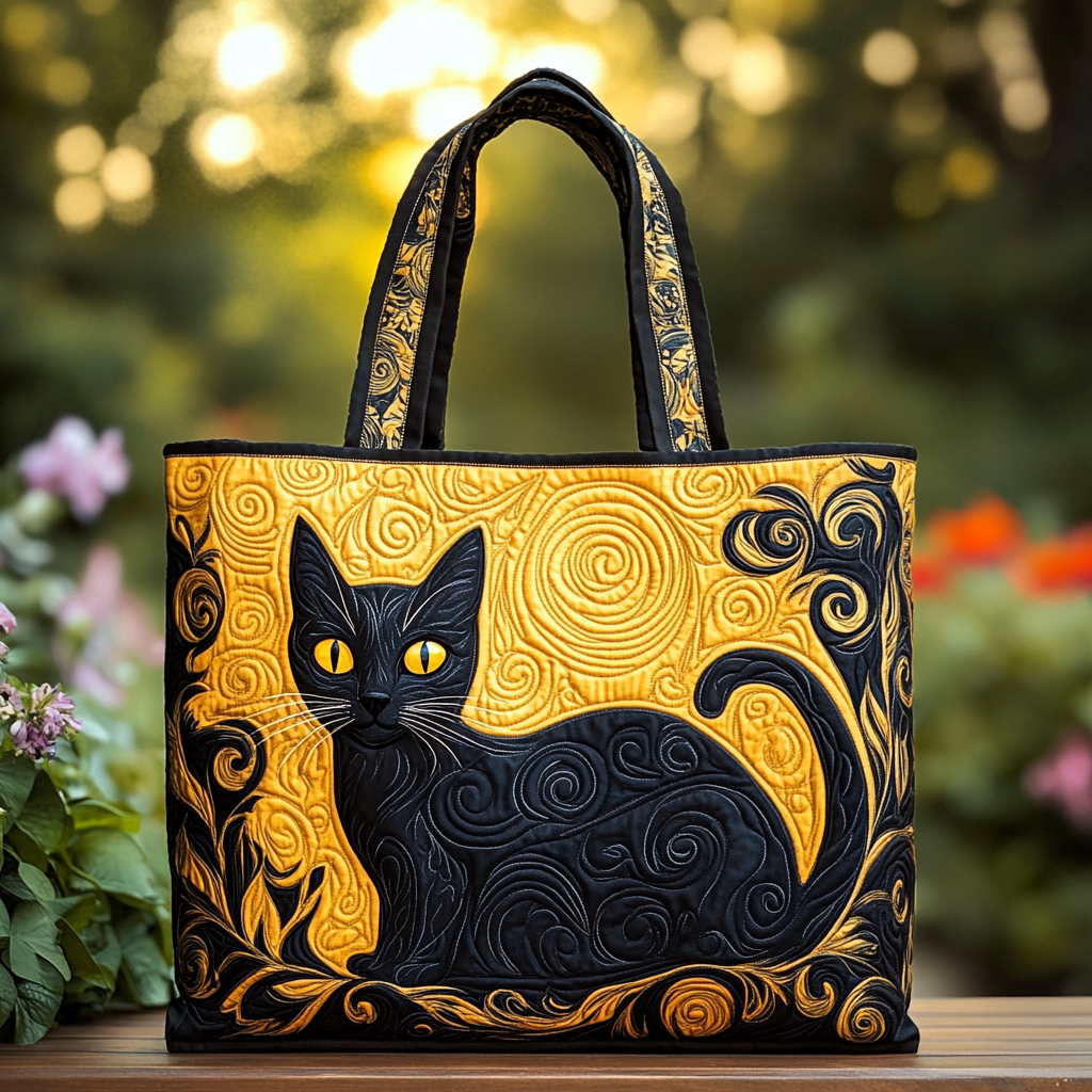 Cat Garden Quilted Tote Bag Cat Gifts Women