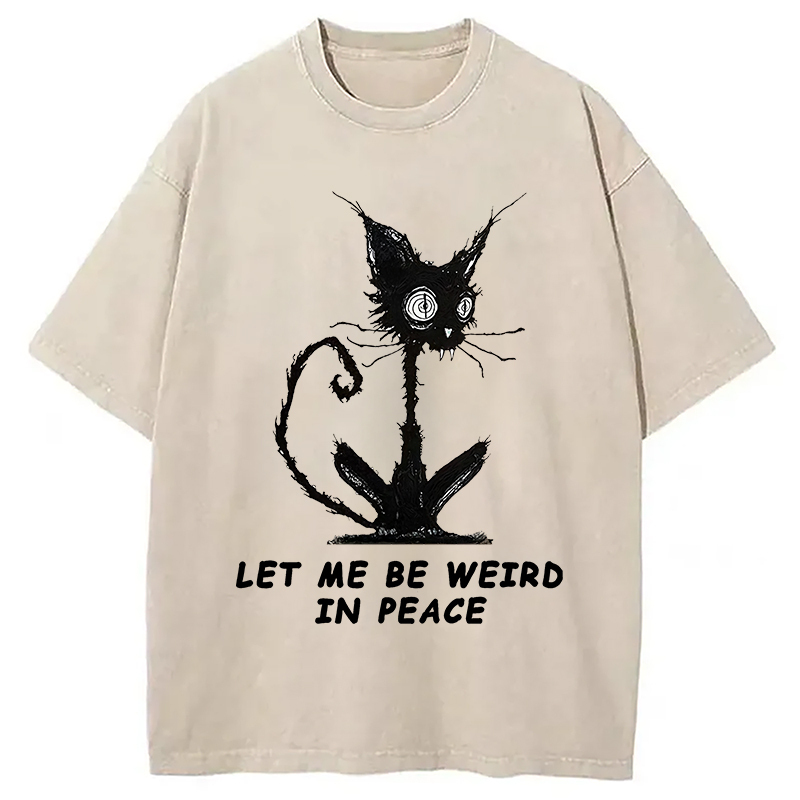 Cat Gradually Became Strange Washed T-Shirt Unique Aesthetic Fashion Tee Gifts For Sister