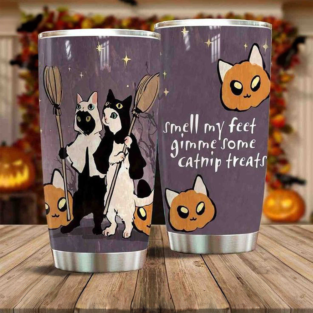 Cat Halloween Smell My Feet Gimme Some Catnip Treats Tumbler Funny Tumbler Cup Gifts For Friend Cat Halloween Smell My Feet Gimme Some Catnip Treats Tumbler Funny Tumbler Cup Gifts For Friend
