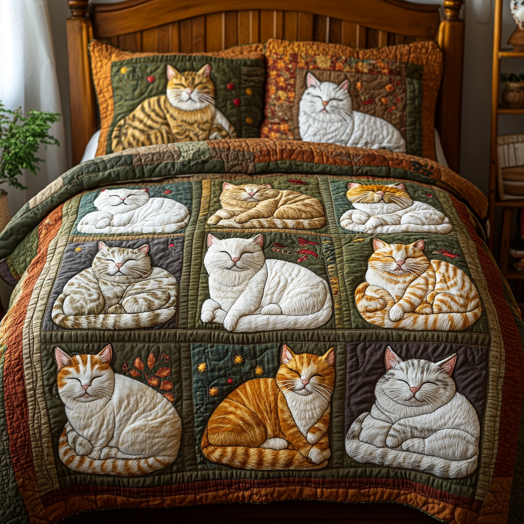 Cat Haven Quilted Bedding Set Bed Decor Ideas Christmas Presents For Cat Lovers