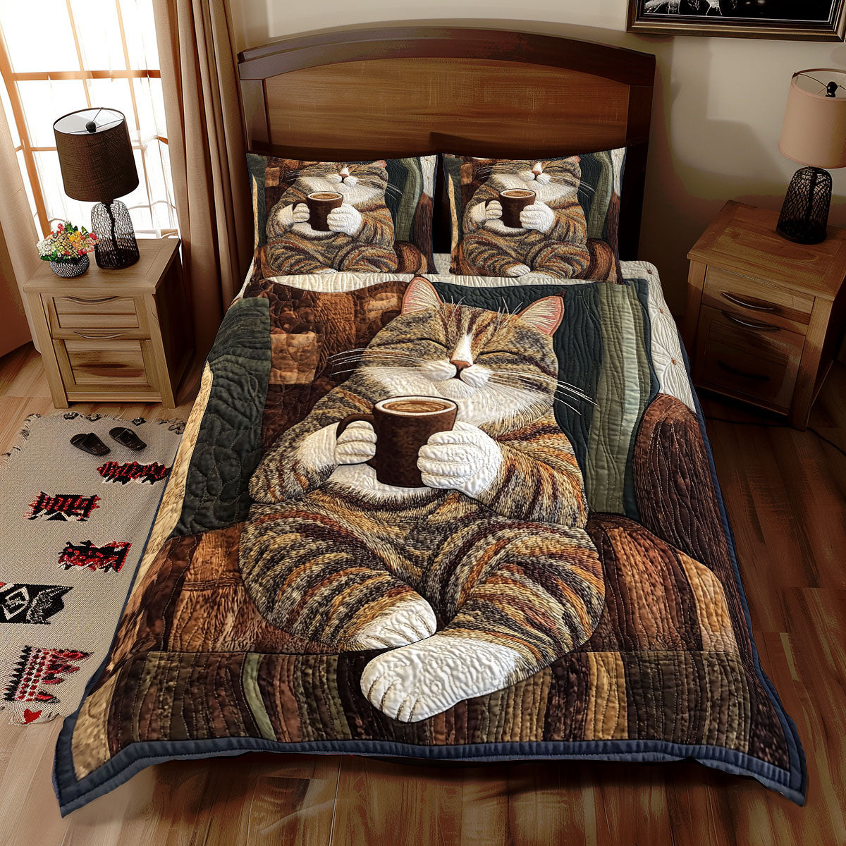 Cat Healing Duvet Cover Set Full Size Bed Set Wedding Anniversary Gifts