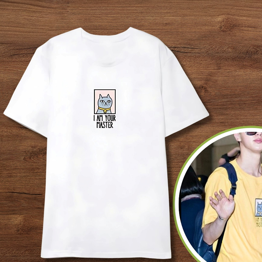 Cat I Am Your Master T-Shirt Worn By Jin BTS Fan Apparel Gifts For Girlfriend Cat I Am Your Master T-Shirt Worn By Jin BTS Fan Apparel Gifts For Girlfriend