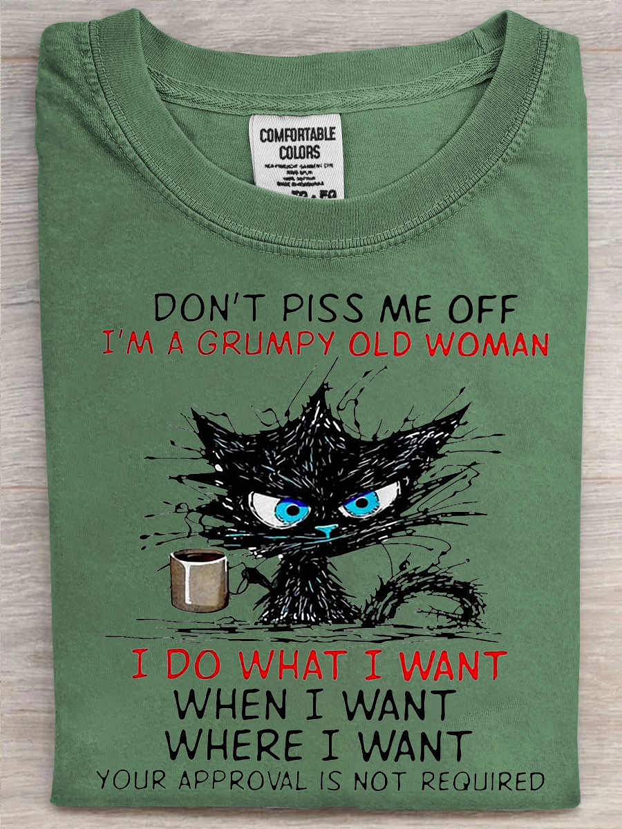 Cat I'm A Grumpy Old Woman T-Shirt I Do What I Want Funny Cat Shirt Meme Gifts For Her