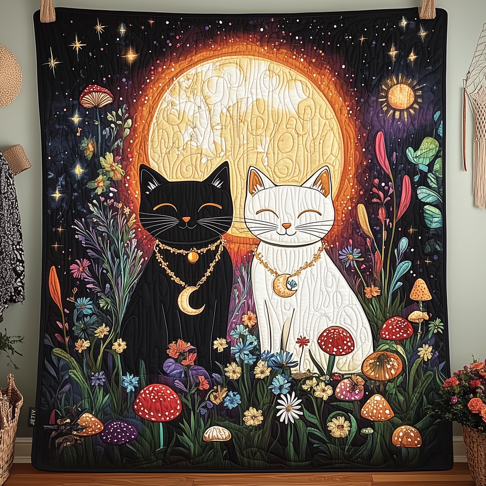 Cat in Dreamland Quilted Blanket Christmas Throw Blanket Christmas Presents For Wife