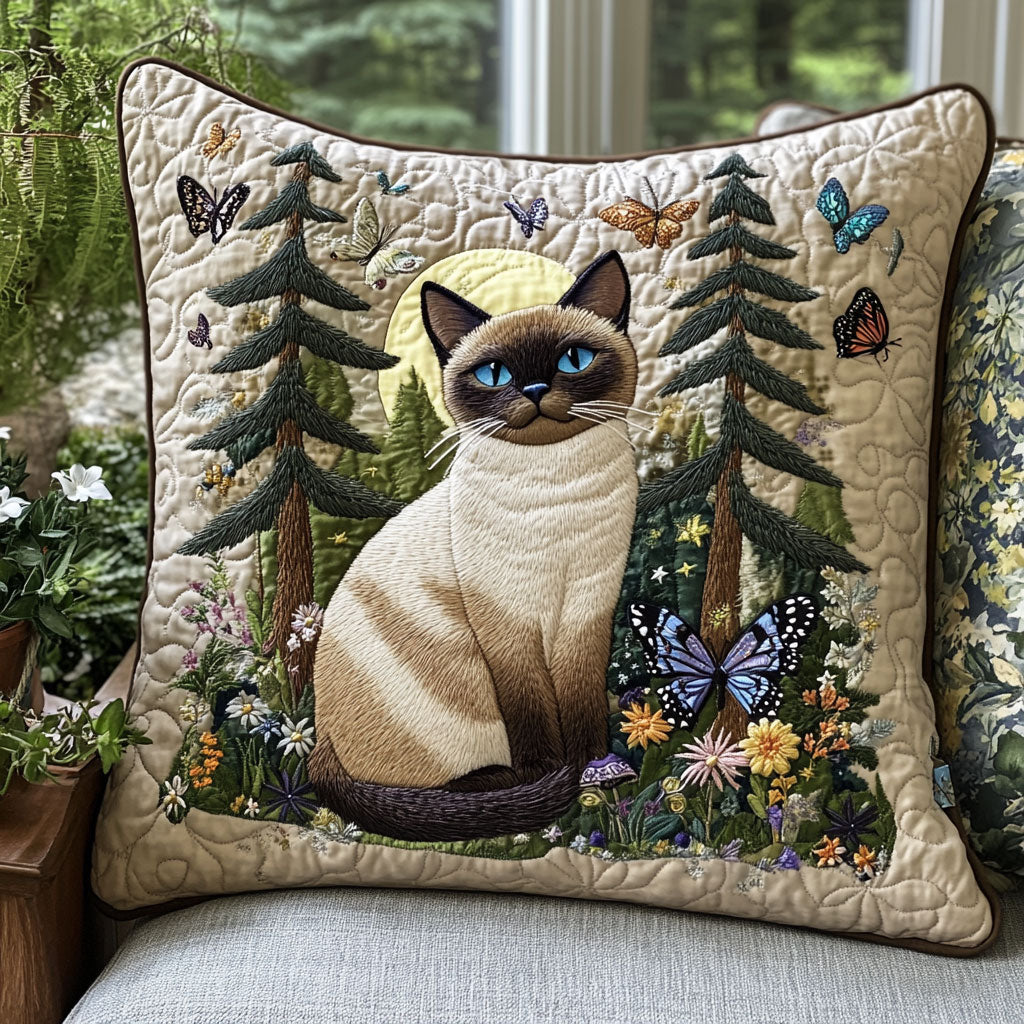 Cat in Forest Quilted Pillow Case Colorful Throw Pillows Christmas Presents For Cousin