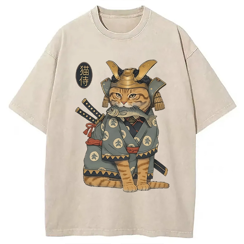 Cat Japanese Genera Washed T-Shirt Everyday Comfort Graphic Shirt Gifts For Friends Cat Japanese Genera Washed T-Shirt Everyday Comfort Graphic Shirt Gifts For Friends
