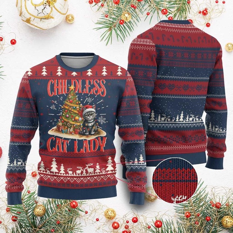 Cat Lady Childless Ugly Christmas Sweater Lovely Xmas Sweater Gift Ideas For Cat Lovers