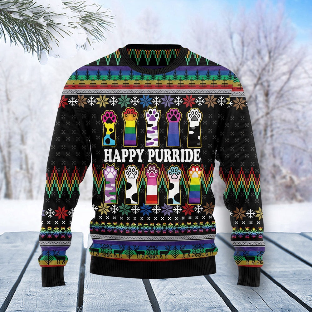 Cat Lgbt Color Ugly Christmas Sweater Gift For Christmas