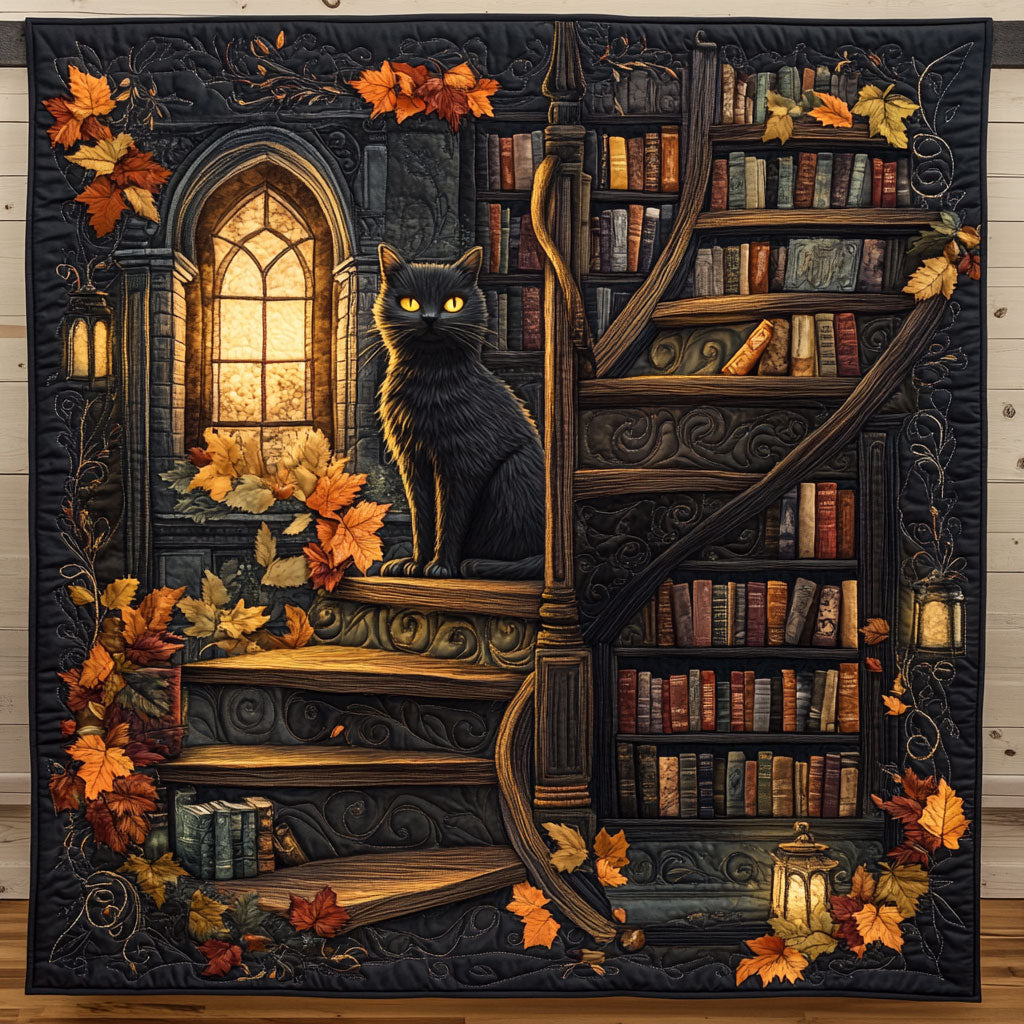 Cat Library Quilt Blanket Cat Design Blanket Christmas Presents For Book Lovers