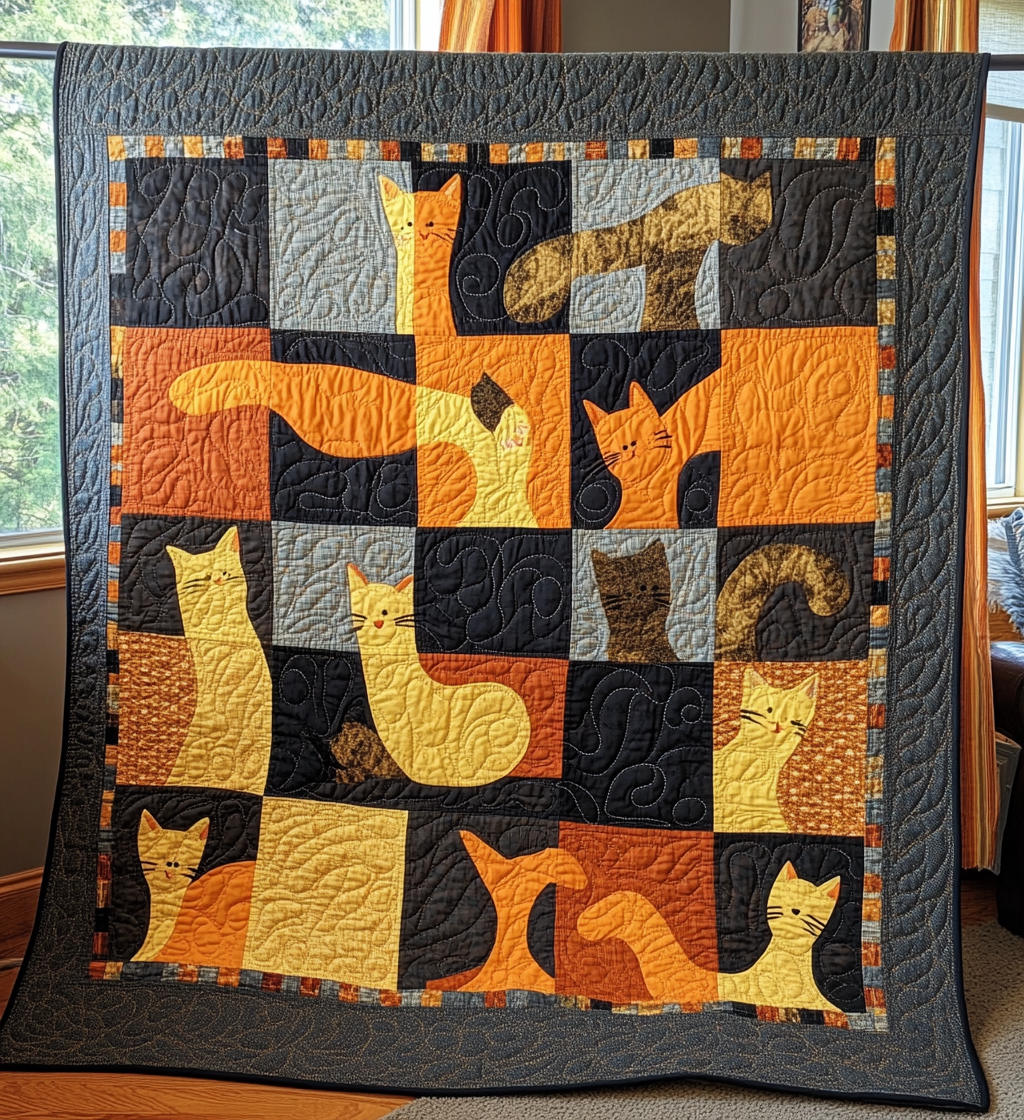 Cat Liquid Quilted Blanket Cat Christmas Gifts