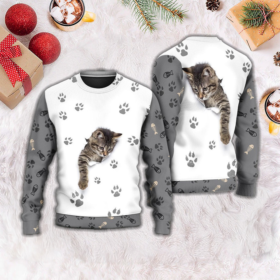 Cat Little Baby In My Soul Ugly Sweater Cute Cat Sweater Gifts For Pet Lovers