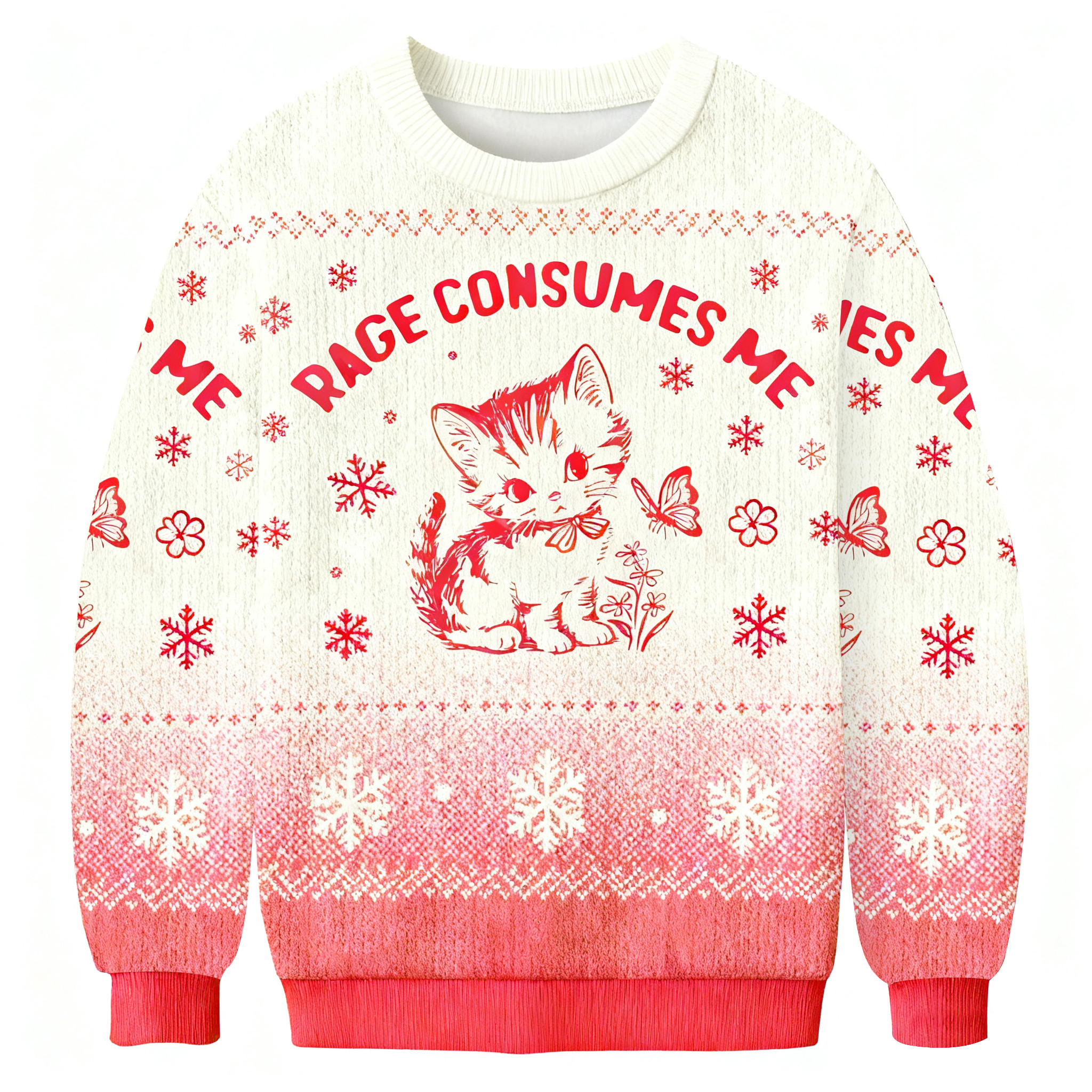 Cat Man Hybrid Portrait Christmas Ugly Sweater Holiday Clothing Xmas Gifts For Friends