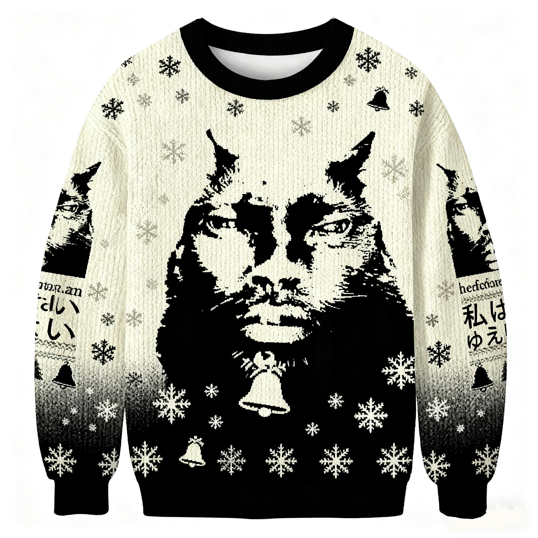 Cat Man Hybrid Portrait Christmas Ugly Sweater Xmas Wear Cat Gifts For Women