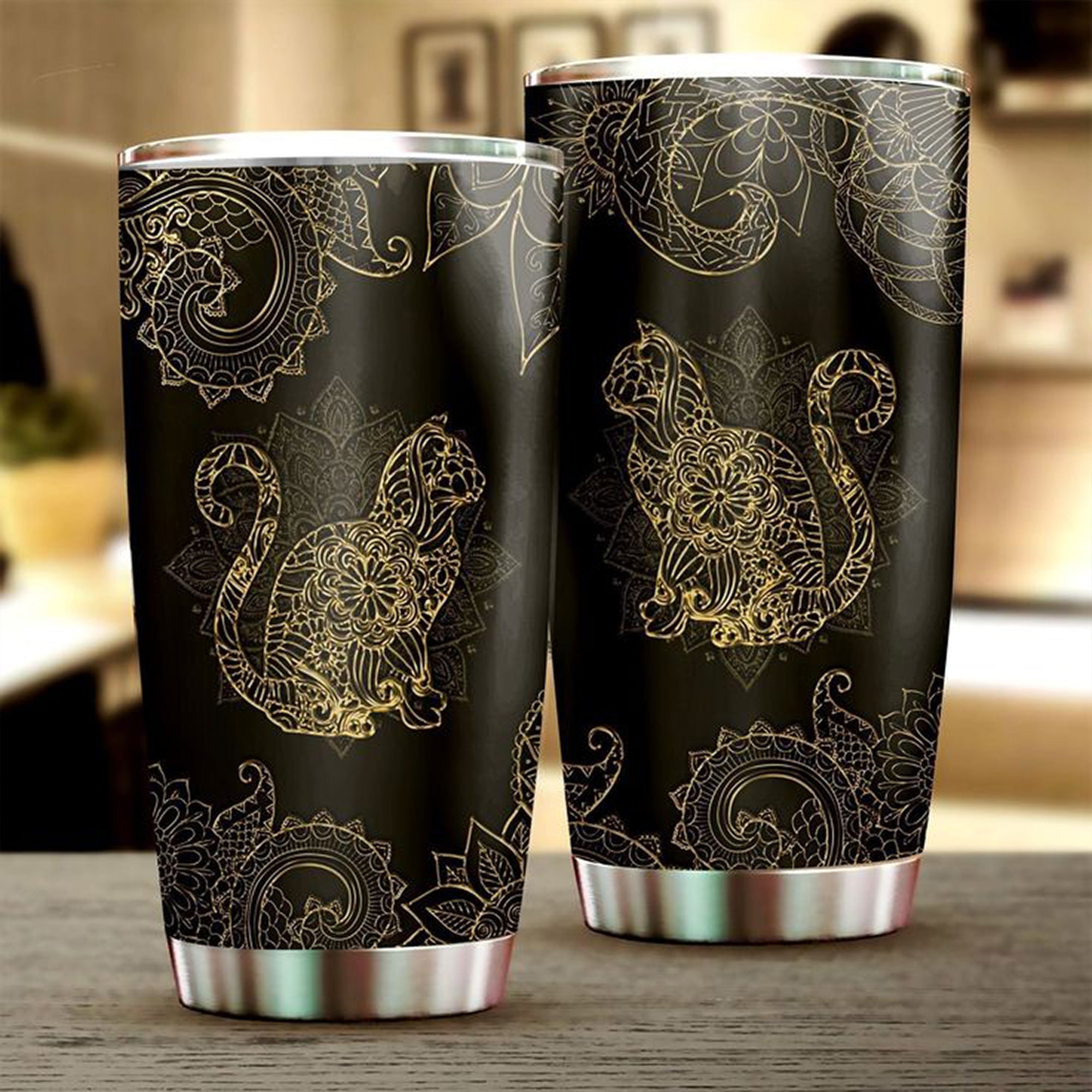 Cat Mandala Tumbler Pattern Mandala Print Tumbler Gift Ideas For People Who Like Cats Cat Mandala Tumbler Pattern Mandala Print Tumbler Gift Ideas For People Who Like Cats