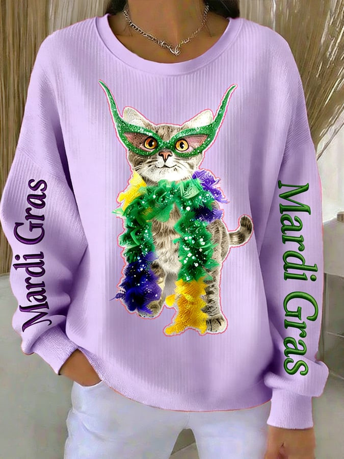 Cat Mardi Gras Sweatshirt Mardi Gras Ladies Shirts Best Present For Mom