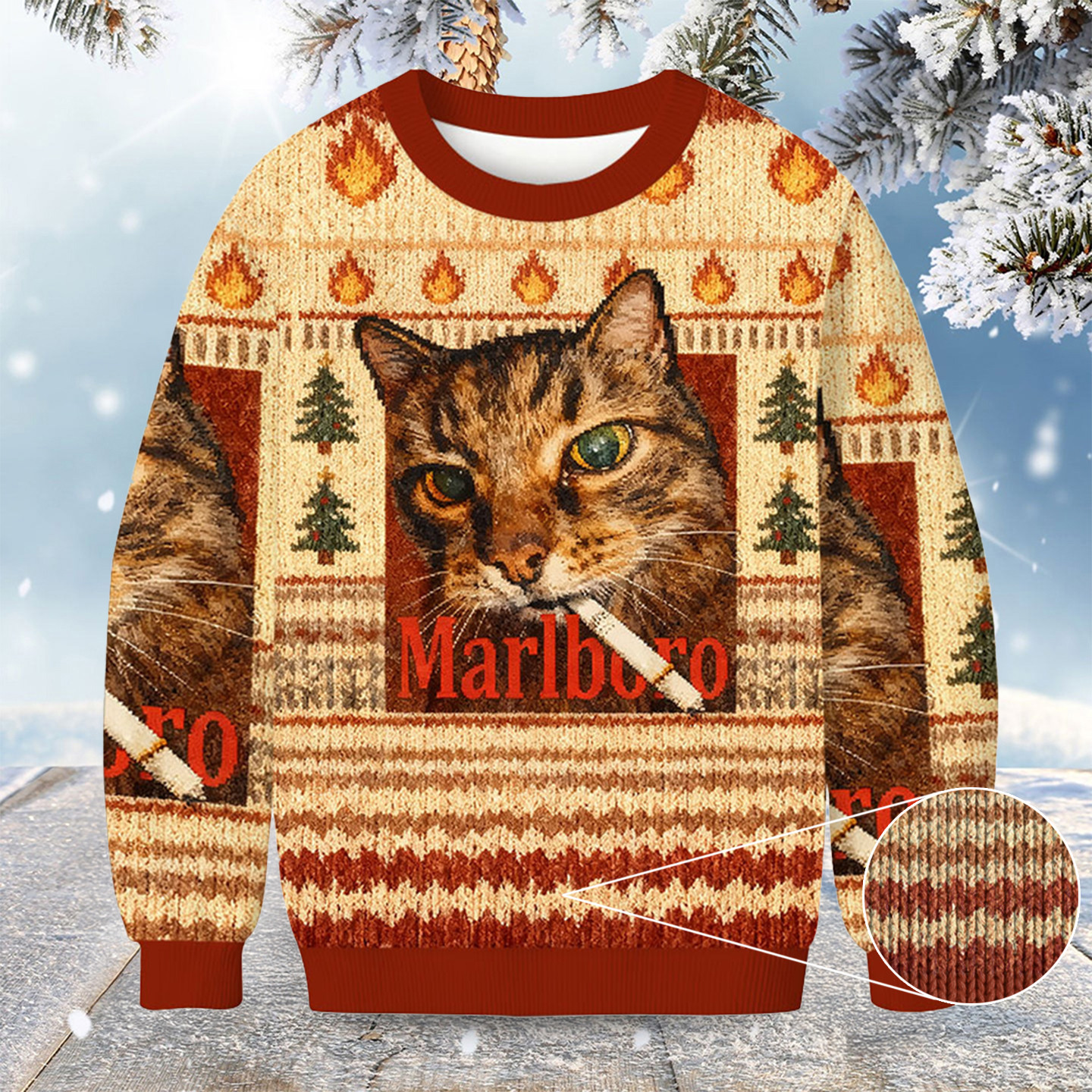 Cat Meme Funny Smoking Christmas Ugly Sweater Pet Christmas Sweater Cat Gifts For Xmas