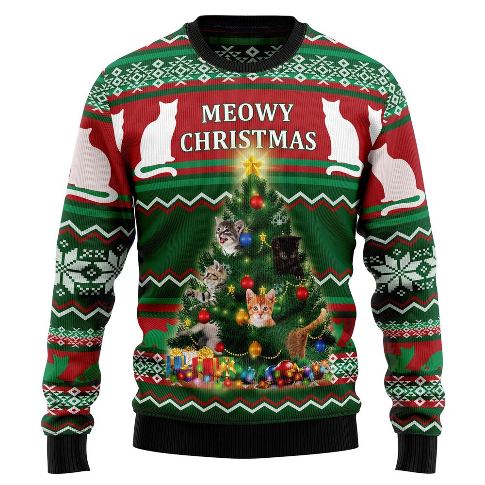 Cat Meowy Christmas Ugly Christmas Sweater 2 Gift For Christmas