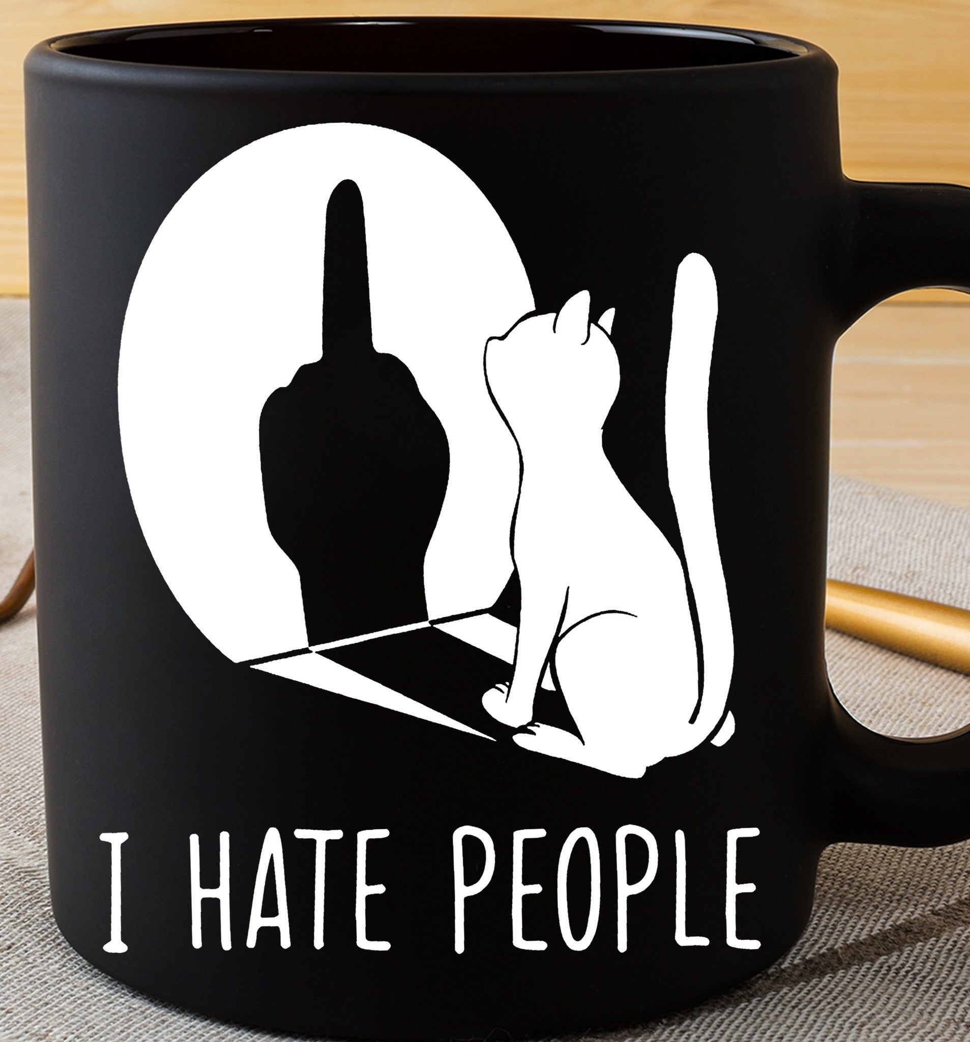 Cat Middle Finger I Hate People Mug Funny Hilarious Cat Coffee Mug With Sayings Cat Middle Finger I Hate People Mug Funny Hilarious Cat Coffee Mug With Sayings