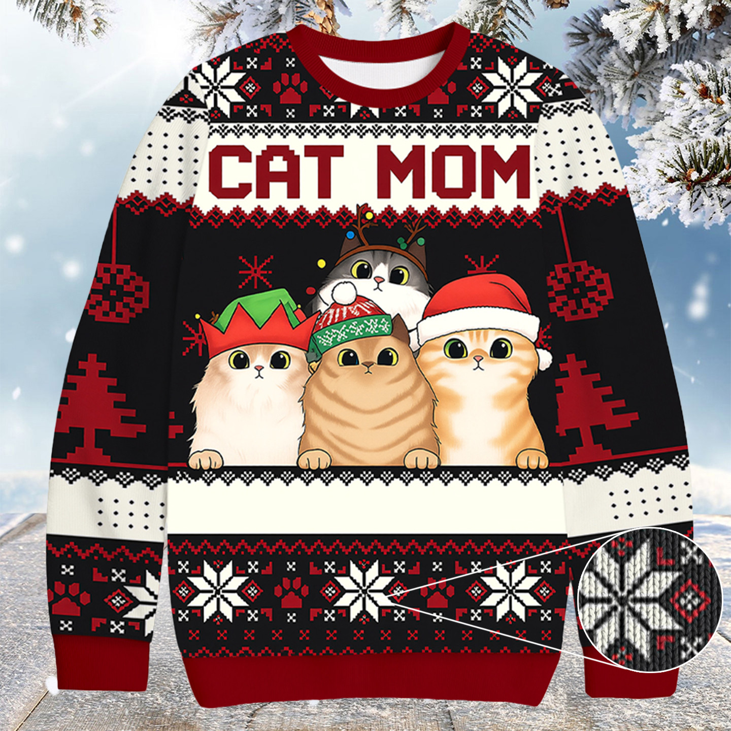 Cat Mom Cat Dad Christmas Ugly Sweater Funny Xmas Clothing Family Xmas Ideas