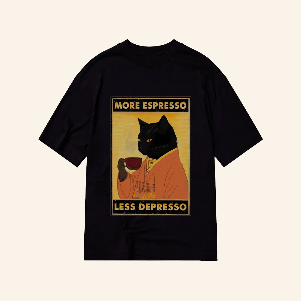 Cat More Espresso Less Decrease T-Shirt Cat Coffee Shirt Best Gifts For Coffee Lovers