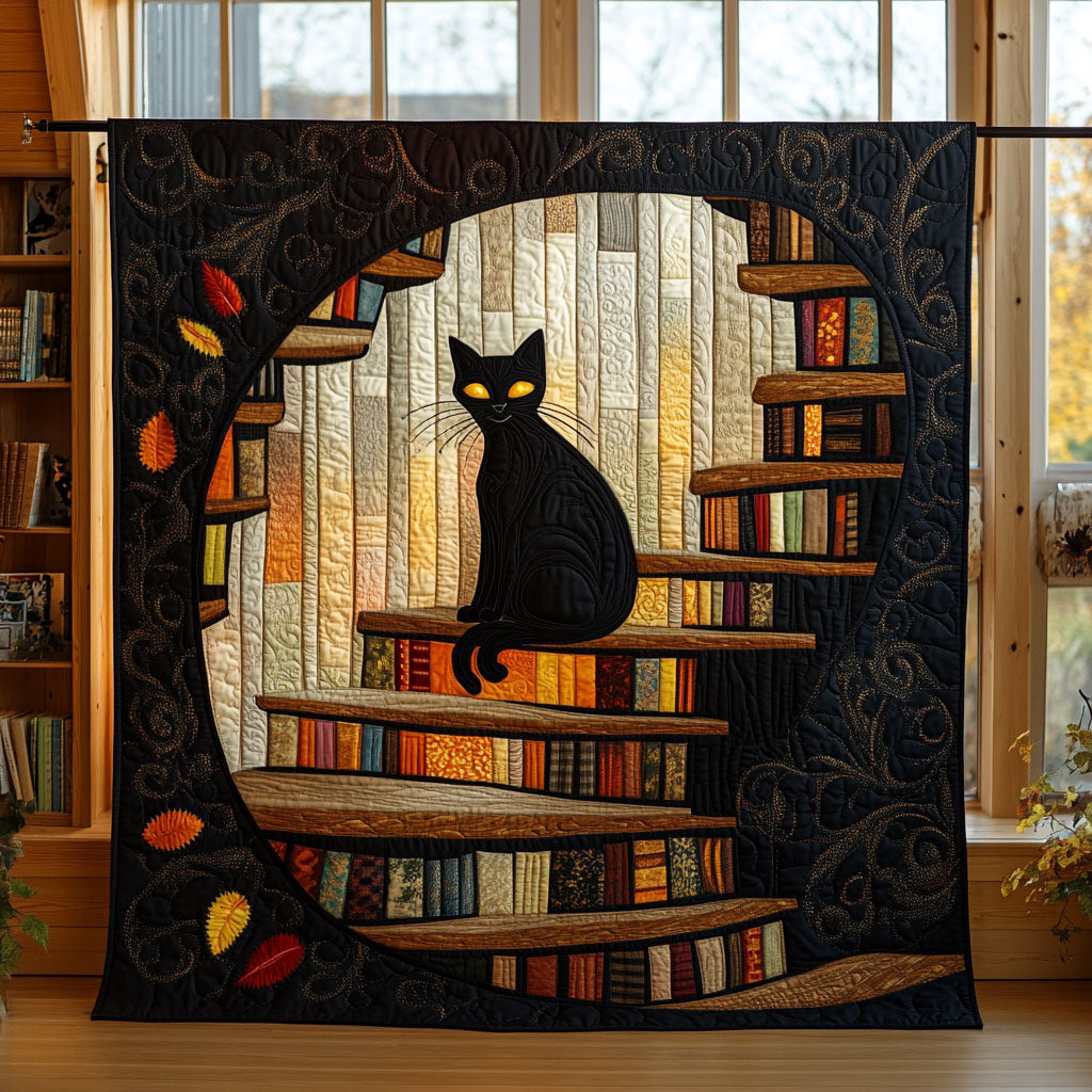 Cat Mystic Books Quilt Blanket Cat Design Blanket Christmas Presents For Book Lovers
