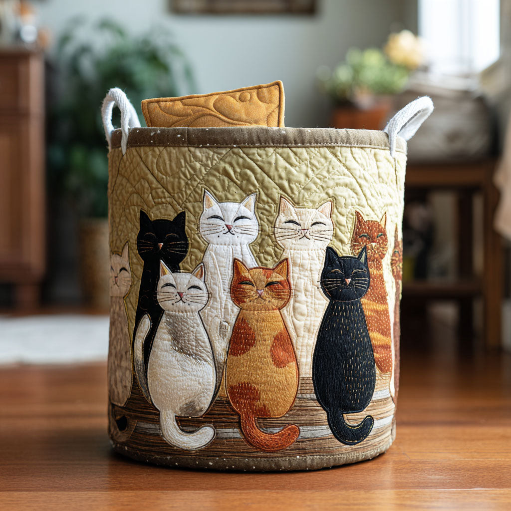 Cat Nap Lane Quilted Laundry Basket Perfect Quilted Laundry Organizer Gift for the Holidays