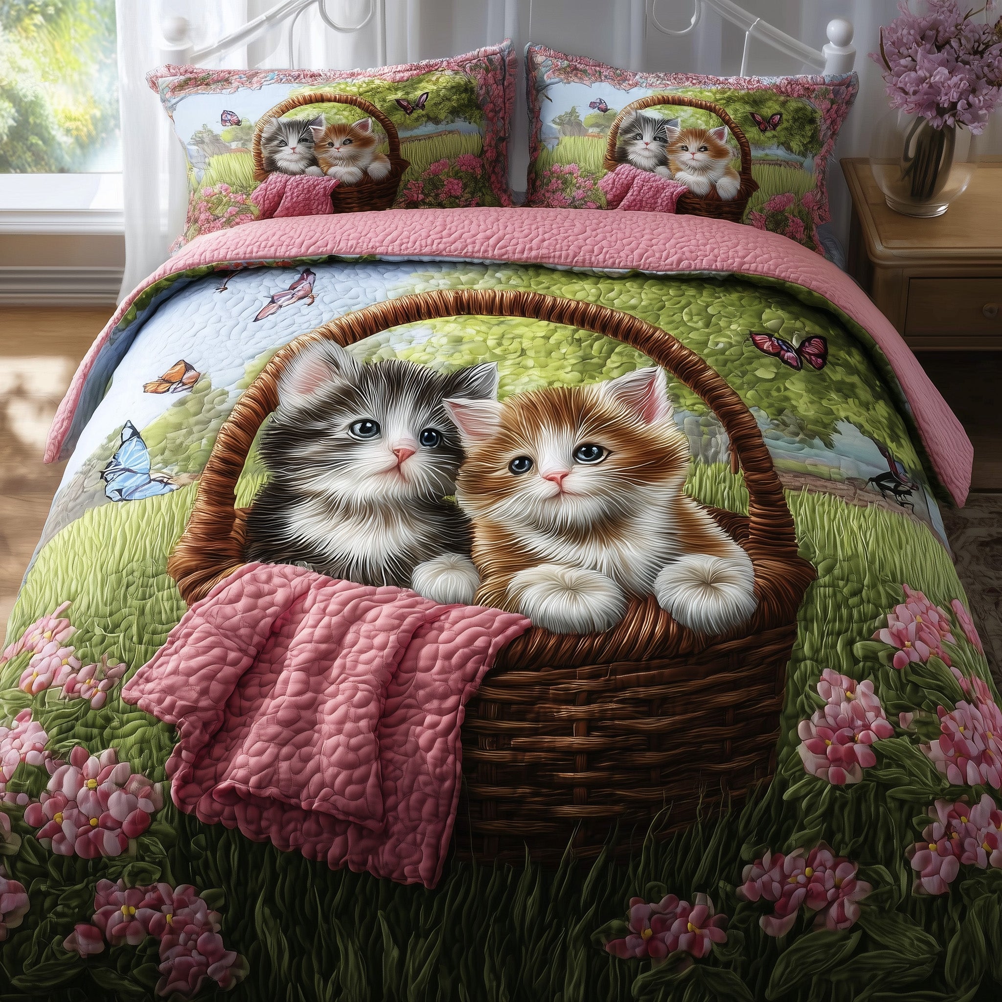 Cat Nap Quilted Bedding Set Bohemian Vibe