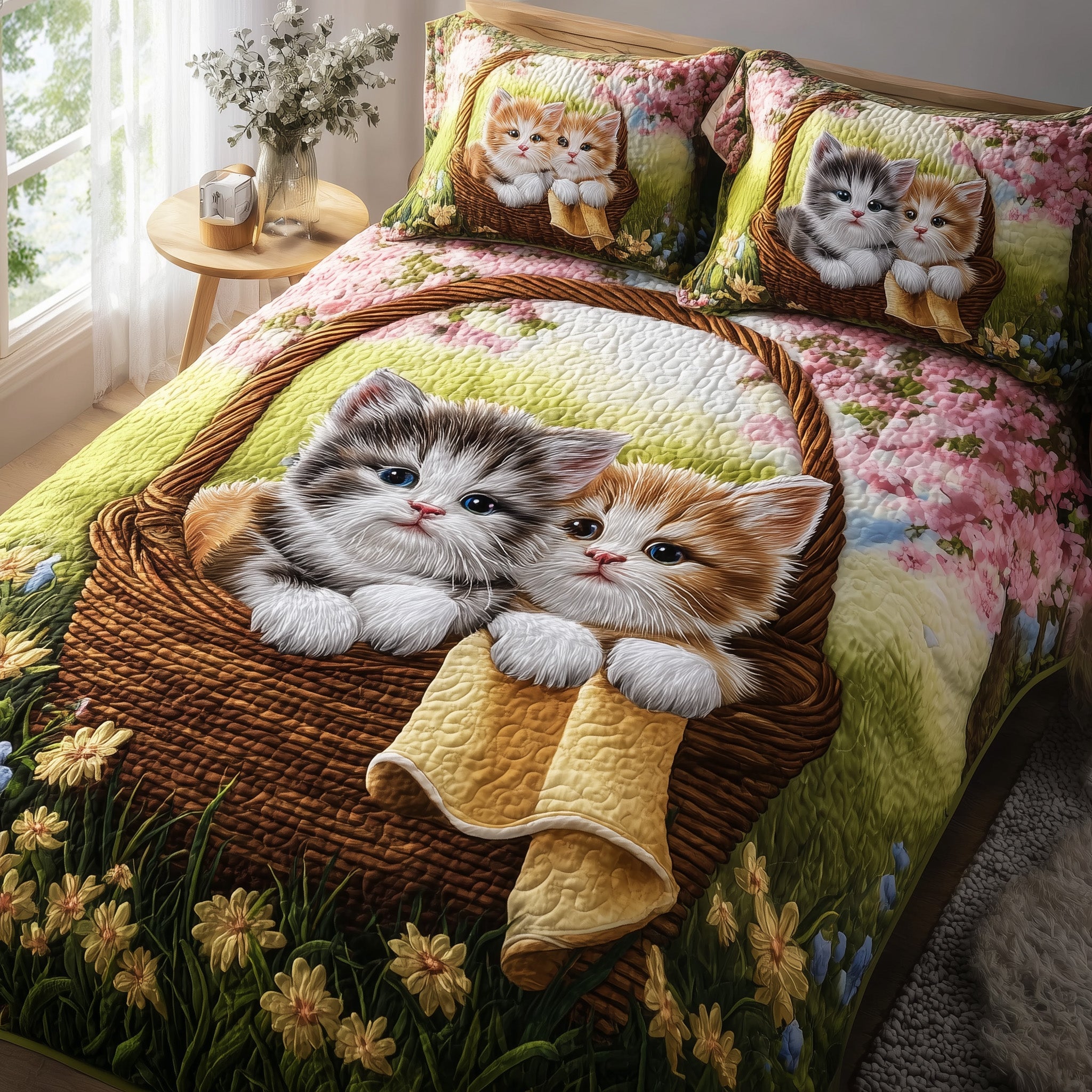 Cat Nap Quilted Bedding Set Lightweight