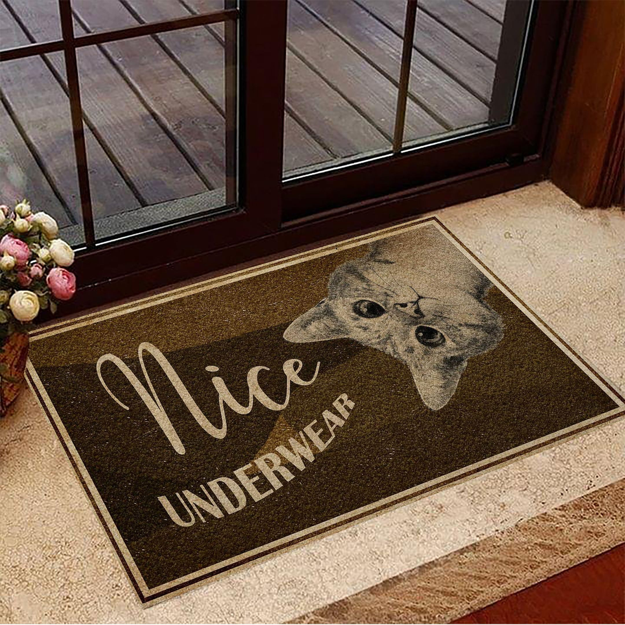 Cat Nice Underwear Doormat Funny Cat Doormat Housewarming Gift Ideas